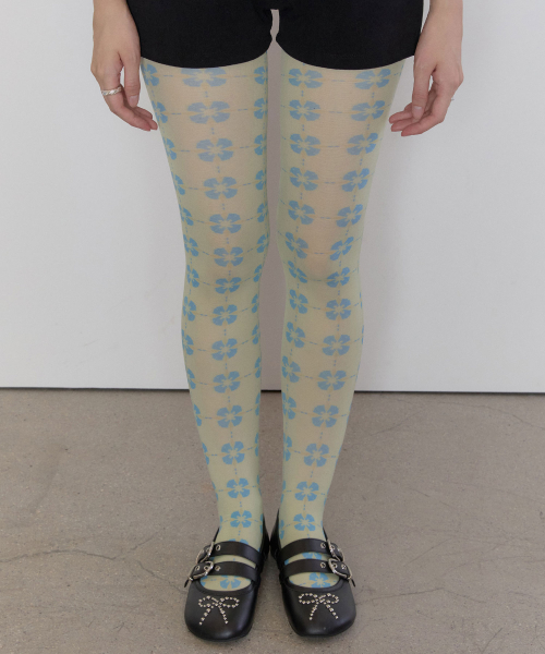 Flora Tile Tights [Lime]