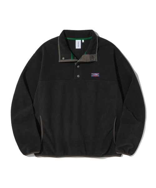 Utah Fleece Half Snap Pullover_Black