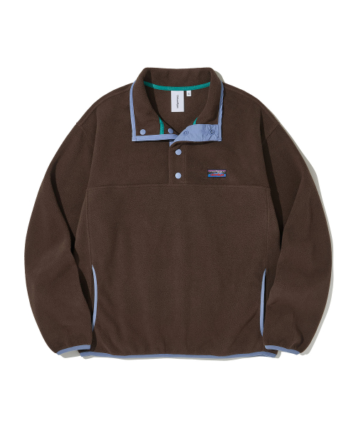 Utah Fleece Half Snap Pullover_Brown