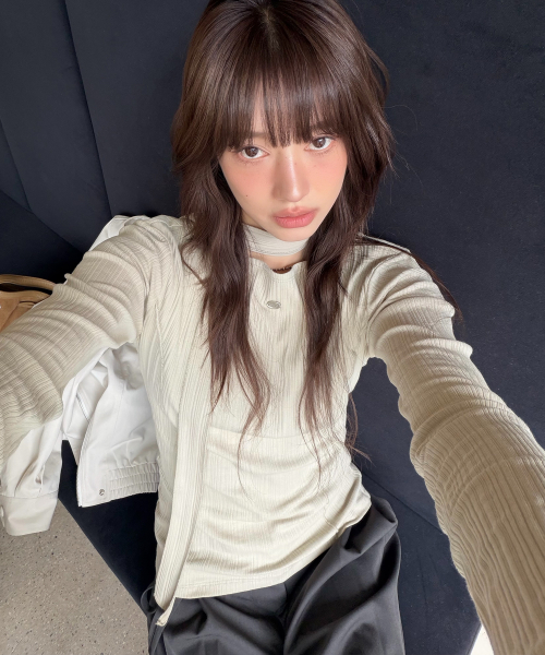 Tie Long Sleeve T-Shirt, L.KHAKI