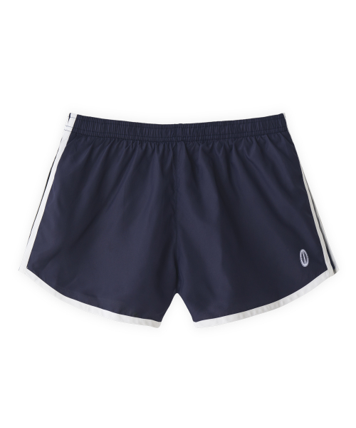 Line track shorts in dark blue