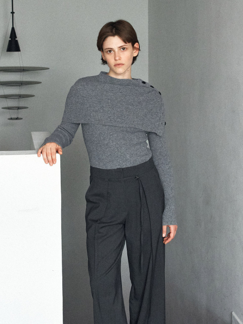 Button Cape Knit Set (2color)