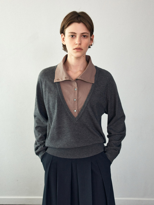 Layered V Neck Knit