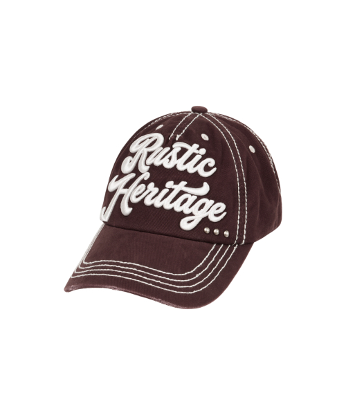 Rustic Stud Ball Cap (Burgundy)