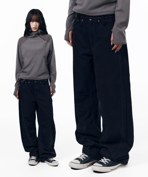 KPT Semi Wide Denim Pants (Black)