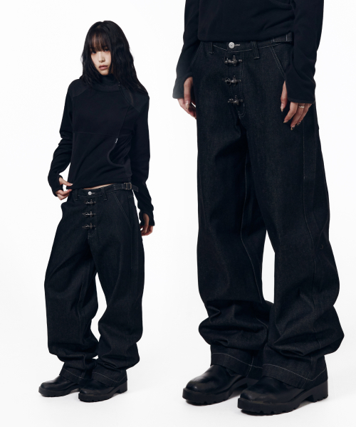 Fireman Hook Denim Pants (Black)