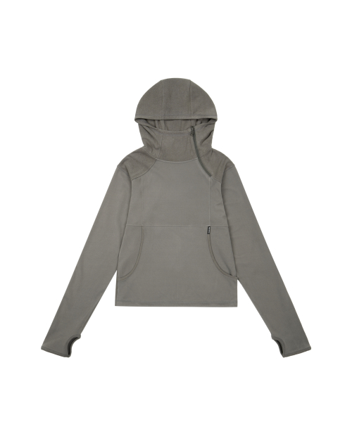 Fleece Utility Hooded Long Sleeve (Gray)