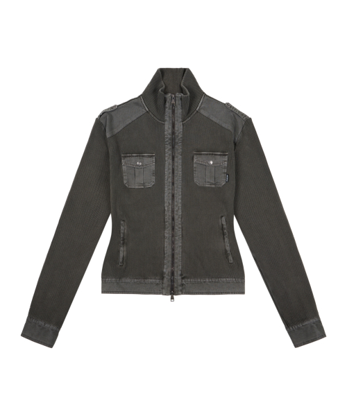 Zip-Up Dying Jacket (Brown)