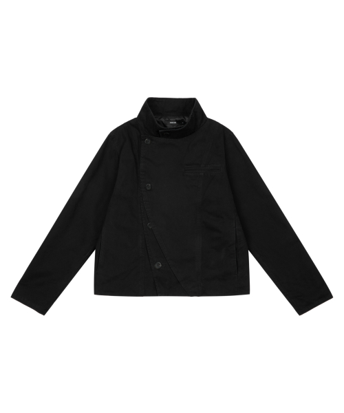 High Neck Wrap Jacket (Black)