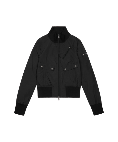 High Neck Nylon Blouson (Black)
