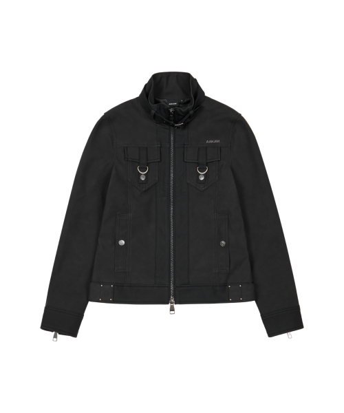 Mixed Leather Jacket (Black)