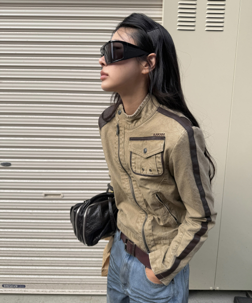Mixed Leather Jacket (Black)