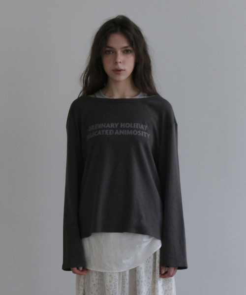OFF-SHOULDER LOOSE FIT SET [CHARCOAL]
