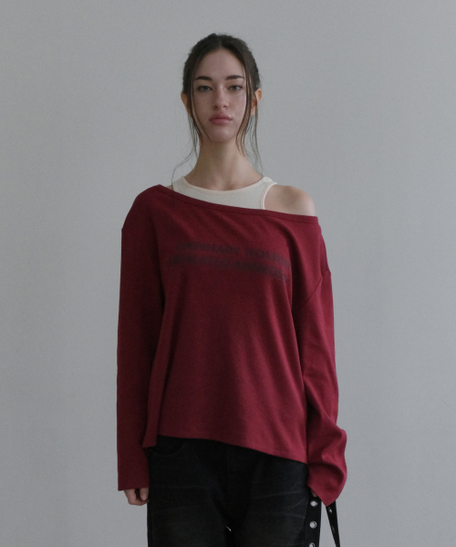 OFF-SHOULDER LOOSE FIT SET [RED]