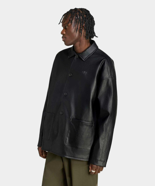 PLEATHER COAT BLACK