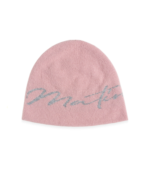 MATIN LOGO SCRIPT BEANIE IN PINK