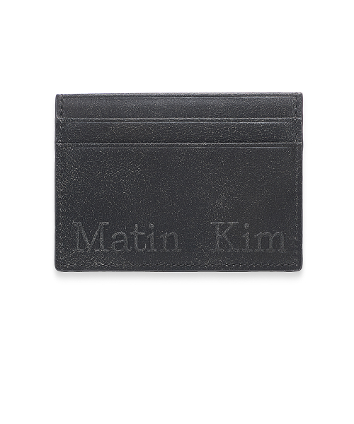 EMBOSSED LOGO CARD WALLET IN DARK BROWN