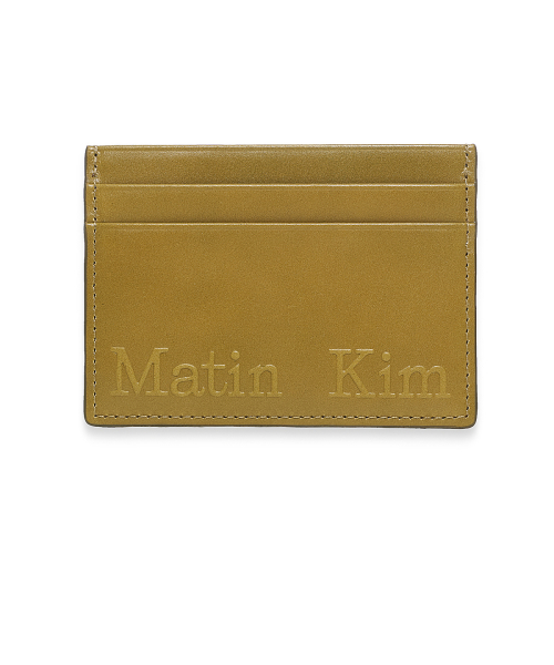 EMBOSSED LOGO CARD WALLET IN OLIVE