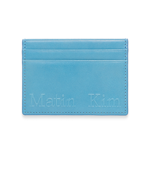EMBOSSED LOGO CARD WALLET IN BLUE