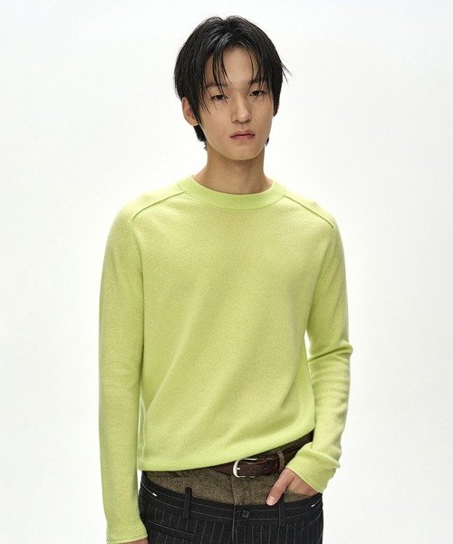 SHANE CASHMERE CREW-NECK SWEATER (LEMON)