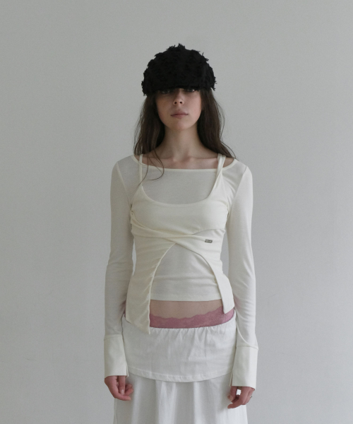LAYERED JERSEY T-SHIRT [IVORY]