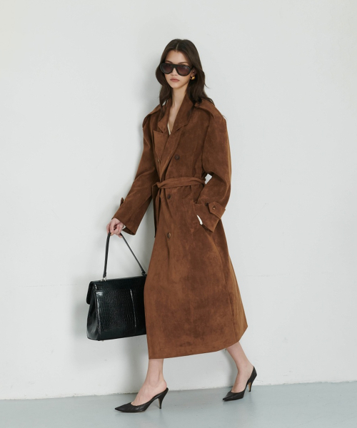 Suede Trench Coat (3color)