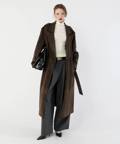 Suede Trench Coat (3color)