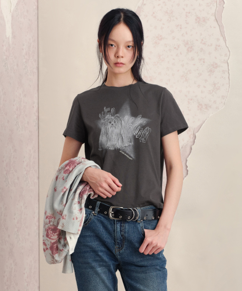 YORKIE T-SHIRT, CHARCOAL