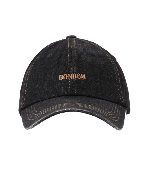 BONBOM LOGO BALL CAP-BLACK DENIM