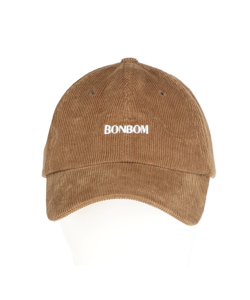 BONBOM LOGO BALL CAP-BEIGE CORDUROY