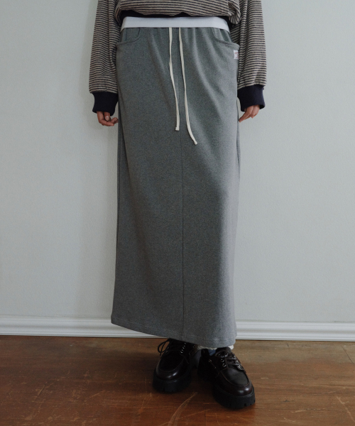 [CORE] DRAWSTRING SWEAT SKIRT - GREY