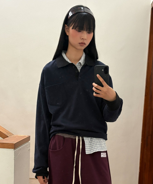 [CORE] SOLID RUGBY SHIRT - NAVY