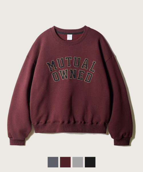 Owned Crop Sweat Shirts Burgundy HSMT2717