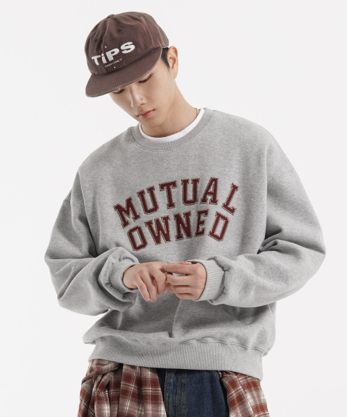 Owned Crop Sweat Shirts Gray HSMT2717