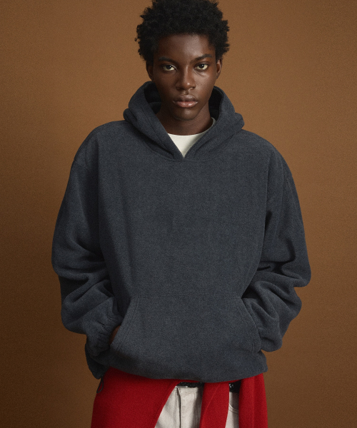 Oversized Fleece Hooded Sweatshirt (Dark Grey) TNTS6F101CG