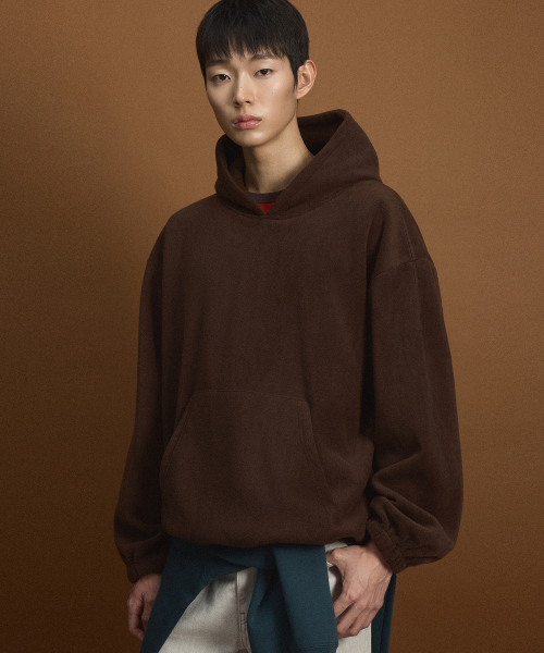 Oversized Fleece Hooded Sweatshirt (Brown) TNTS6F101W2