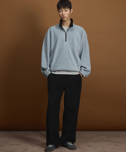 Fleece Wide-Leg Pants (Black) TNPA6F112BK