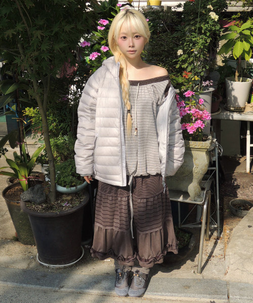 TIERED FRILL SKIRT [PURPLE]