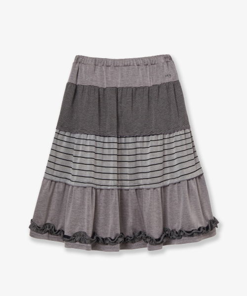 TIERED FRILL SKIRT [GREY]
