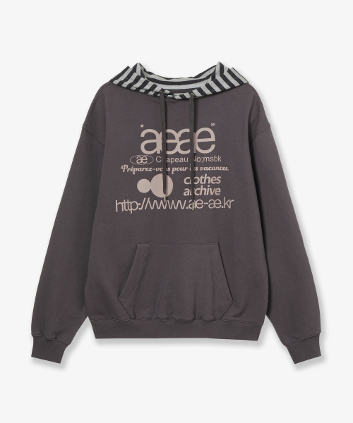 WEB LOGO LOOSED HOODIE [PURPLE CHARCOAL]
