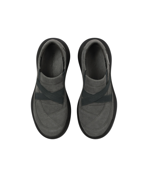 Cut line band slip-on CHARCOAL