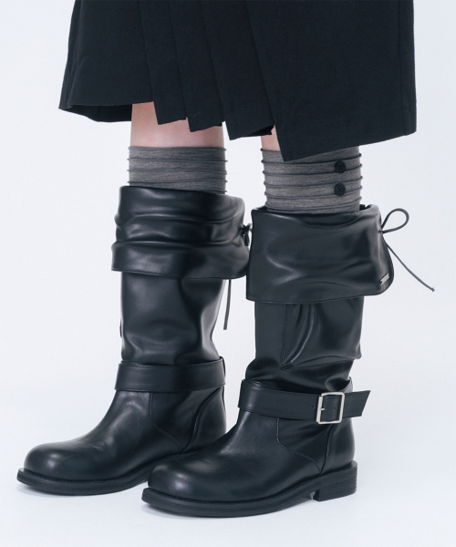 Folding pocket boots BLACK