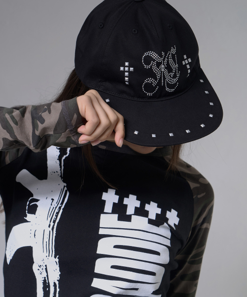 HALO STUD CAP (BLACK) F26ZE412