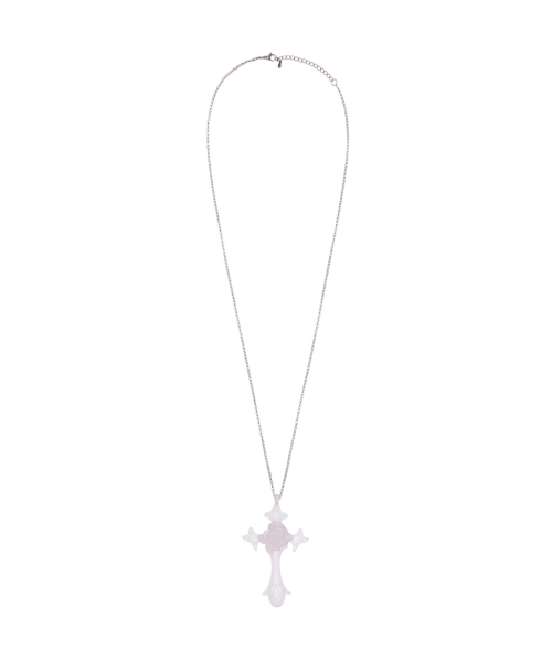 RL ROSE CROSS NECKLACE(PURPLE)