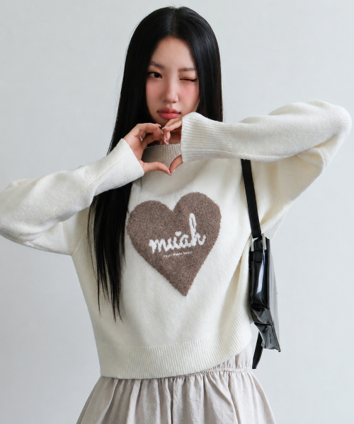 HEART JACQUARD RAGLAN KNIT [IVORY]