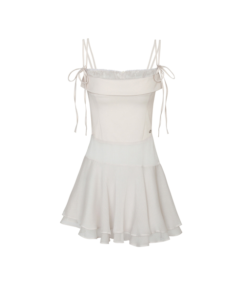 HEART RIBBON DRESS cream