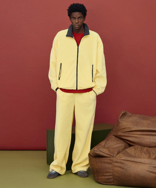 Fleece Wide-Leg Pants (Butter Yellow) TNPA6F112Y2