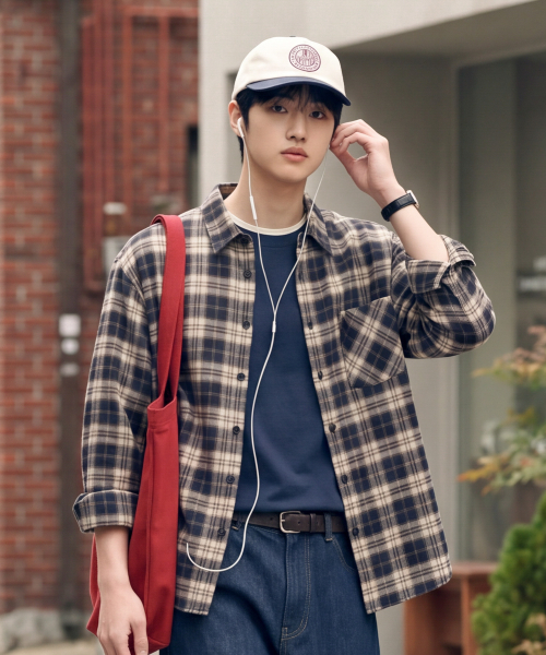 Ravirinse Check Shirts Navy ISLS2715
