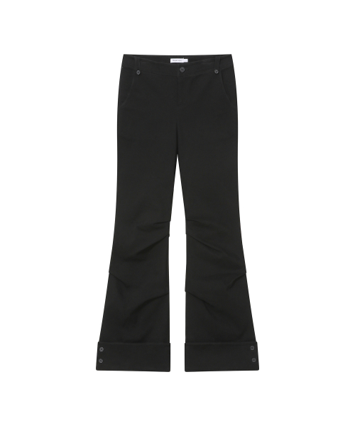Big folding bootscut pants BLACK