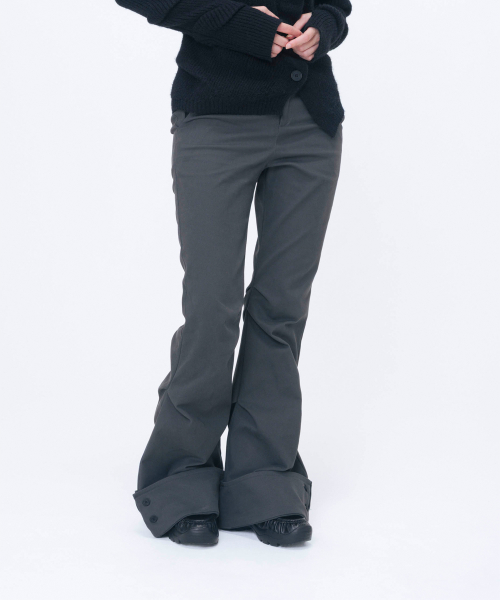 Big folding bootscut pants CHARCOAL
